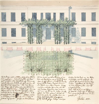 Elevazione e pianta della facciata di un edificio da Karl Friedrich Schinkel