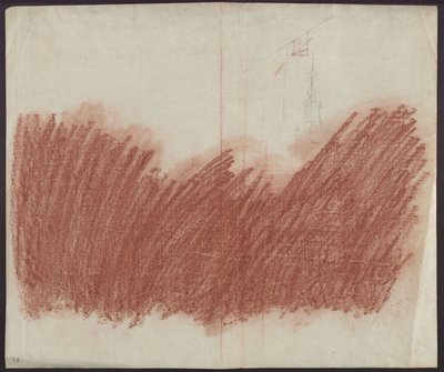 Applicazione piatta di sanguigna per ricalcare la raffigurazione sul recto da Karl Friedrich Schinkel