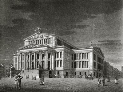 Germania, Berlino, Veduta del Schauspielhaus, incisione di Karl Friedrich Schinkels da Karl Friedrich Schinkel