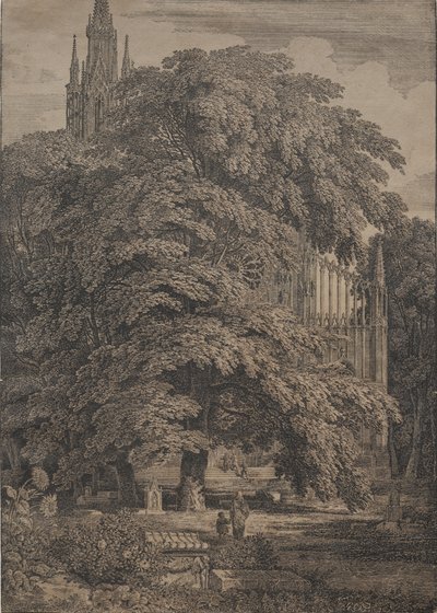Chiesa gotica tra le querce da Karl Friedrich Schinkel