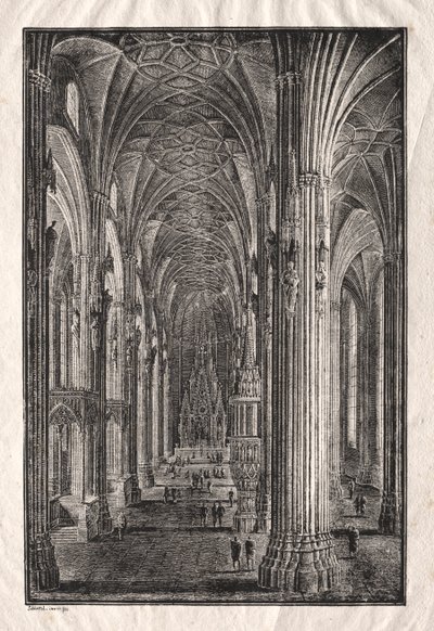 Interno della Cattedrale di Santo Stefano a Vienna da Karl Friedrich Schinkel