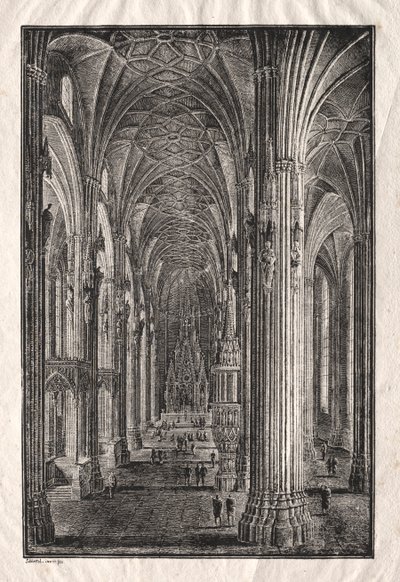 Interno della Cattedrale di Santo Stefano a Vienna, c. 1810 da Karl Friedrich Schinkel
