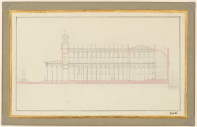Sezione Longitudinale di una Cattedrale per Berlino da Karl Friedrich Schinkel