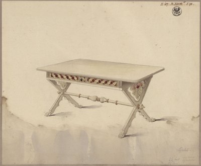 Potsdam. Palazzo di Babelsberg (?). Progetto per un tavolo inclinato da Karl Friedrich Schinkel