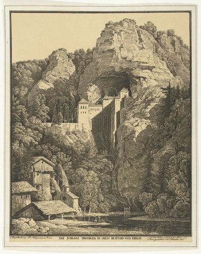 Castello di Predjama tra le rocce da Karl Friedrich Schinkel