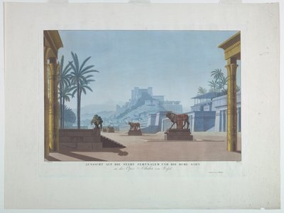 Scenografia: Gerusalemme e Monte Sion, per Athalia da Karl Friedrich Schinkel