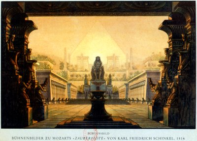Il cortile del tempio di Iside e Osiride dove Sarastro era Sommo Sacerdote, c1816 da Karl Friedrich Schinkel