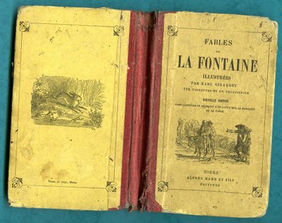 Copertina di un libro delle Fables de la Fontaine illustrato da Karl Girardet, Mame a Tours da Karl Girardet