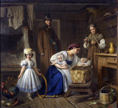 Balia che visita il suo bambino malato da Karl Gottlieb Wenig