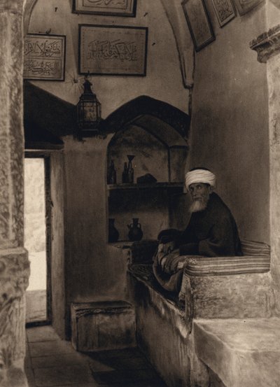 Gerusalemme, Guardia della moschea sul Monte degli Ulivi (foto in bianco e nero) da Karl Grober