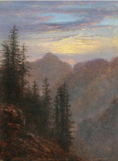 Vista delle montagne al crepuscolo da Karl Gustav Carus