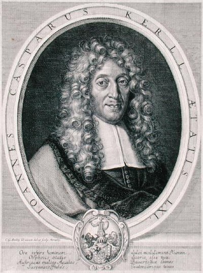 Johann Caspar Kerll (1627-93) inciso da Monachy da Karl Gustave (after) Amling