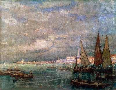 Paesaggio con barche, fine XIX o inizio XX secolo da Karl Hagemeister