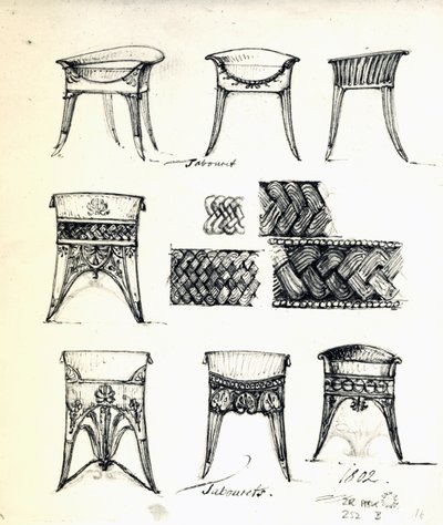 Progetti per tabouret da Karl Haller von Hallerstein