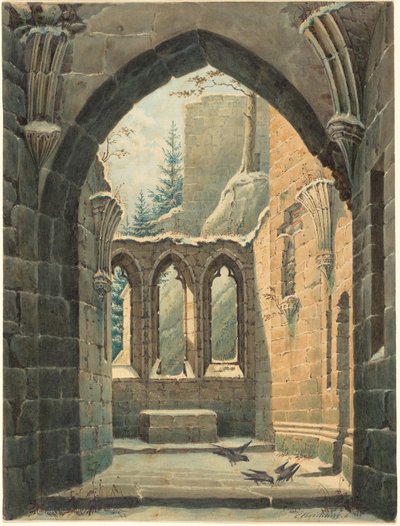 Rovine del monastero di Oybin in inverno da Karl Heinrich Beichling