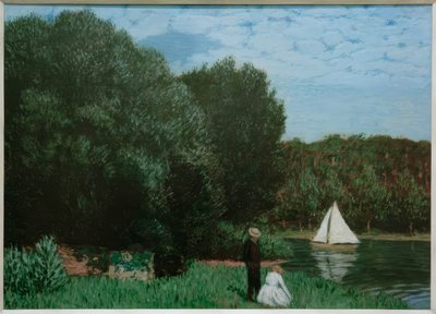 Landschaft mit Segelboot von Karl Hofer