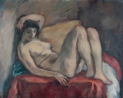 Nudo femminile sdraiato da Karl Hofer