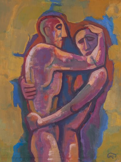 Uomini che lottano da Karl Hofer