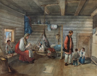In una casa di villaggio, 1841 da Karl Ivanovich Kolmann