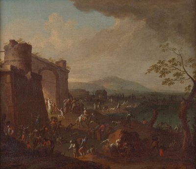 Fiera davanti a una porta della città da Karl Josef Aigen