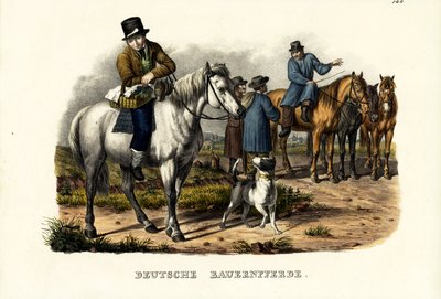 Cavalli da fattoria tedeschi, 1824 da Karl Joseph Brodtmann
