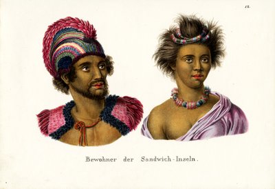 Popolo delle Hawaii, 1824 da Karl Joseph Brodtmann