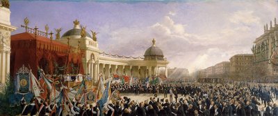 Omaggio dei cantanti austriaci alla coppia imperiale il 27 aprile 1879 da Karl Karger