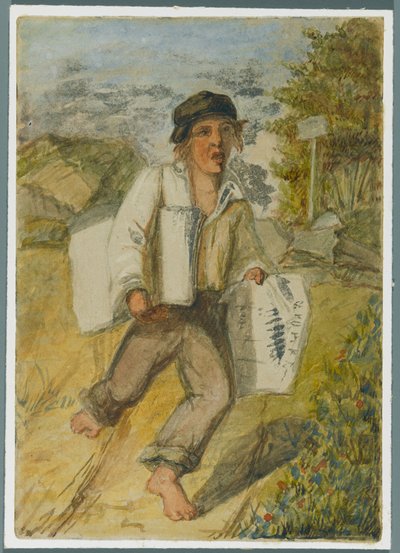 Ragazzo del giornale, 1864 da Karl L.H. Mueller