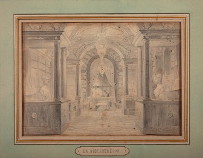 Napoleone al lavoro nella biblioteca del castello di Malmaison, c.1806 da Karl Loeillot Hartwig