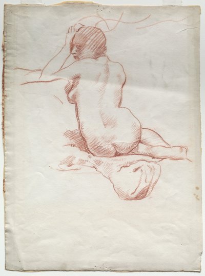 Nudo femminile seduto di schiena da Karl Ludwig Bernhard Buchhorn