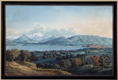Veduta di Ginevra con il Lago Lemano e il Monte Bianco da Karl Ludwig Hackert