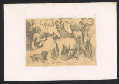 Paulus van Thebe osserva un uomo con due buoi da Karl Palzow