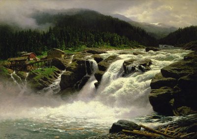 Cascata norvegese, a Lofor in Valders da Karl Paul Themistocles von Eckenbrecher