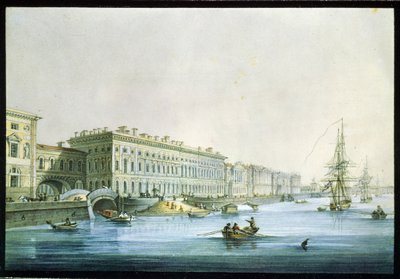 Veduta del molo dei palazzi a San Pietroburgo da Karl Pavlovich Beggrov