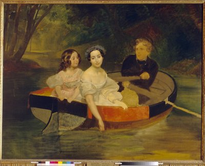 Autoritratto con la baronessa Yekaterina Meller Zakomelskaya e sua figlia in una barca da Karl Pavlovich Bryullov