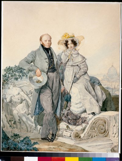 Ritratto di Grigory Nikanorovich e Varvara Alexeyevna Olenin da Karl Pavlovich Bryullov