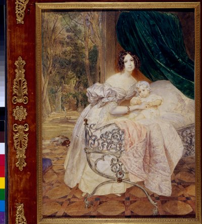 Ritratto di Maria Buteneva con la figlia Maria da Karl Pavlovich Bryullov