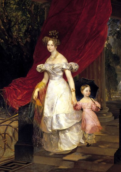 Ritratto della Granduchessa Elena Pavlovna di Russia con sua figlia Maria da Karl Pavlovich Bryullov