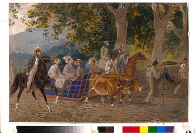Passeggiata in un carro trainato da buoi, a cavallo o in una lettiga da Karl Pavlovich Bryullov