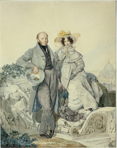 Ritratto di Grigory Nikanorovich e Varvara Alexeyevna Olenin, 1827 da Karl Pavlovich Bryullov