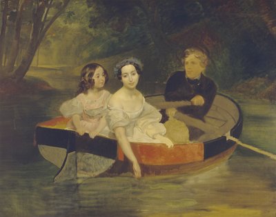 Autoritratto con la baronessa Yekaterina Meller-Zakomelskaya e sua figlia in una barca, 1833-1835 da Karl Pavlovich Bryullov