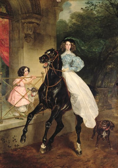 La cavallerizza, ritratto di Giovanina e Amacilia Paccini, pupille della contessa Samoilova da Karl Pavlovich Bryullov