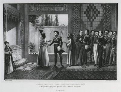 Primo incontro del conte Ivan Paskevich con Abbas Mirza, 1828 da Karl Petrovich Beggrov