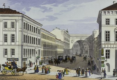 Via Millionnaya e Casa Kotomin a San Pietroburgo, prima metà del XIX sec. da Karl Petrovich Beggrov