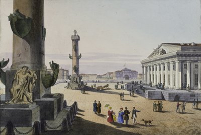 Borsa e Ammiragliato a San Pietroburgo, prima metà del XIX secolo da Karl Petrovich Beggrov