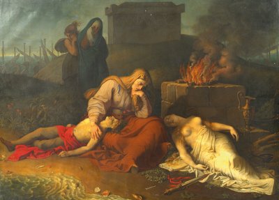 Ecuba con i corpi dei suoi figli Polissena e Polidoro sulla tomba di Achille da Karl Russ