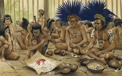 Festival dei morti degli indiani Bororo del Brasile centrale da Karl Von den Steinen