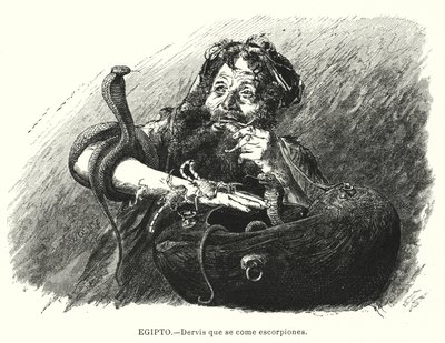 Derviscio che mangia scorpioni, Egitto da Karl Wilhelm Gentz
