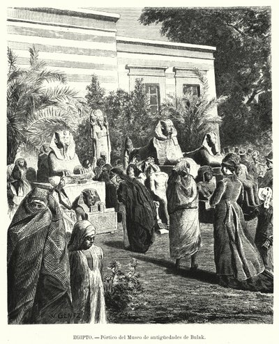 Portico del Museo Egizio di Antichità, Bulaq, Cairo, Egitto da Karl Wilhelm Gentz