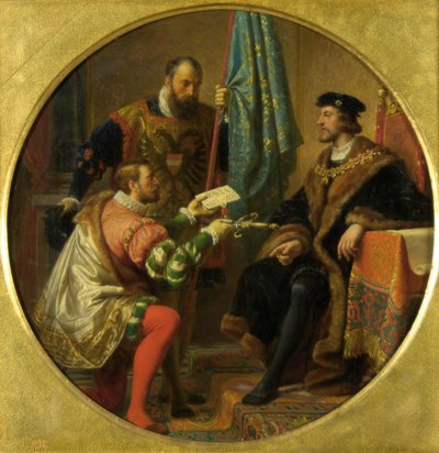 Imperatore Carlo V e Re Francesco I a Pavia 1525 da Karl von Blaas